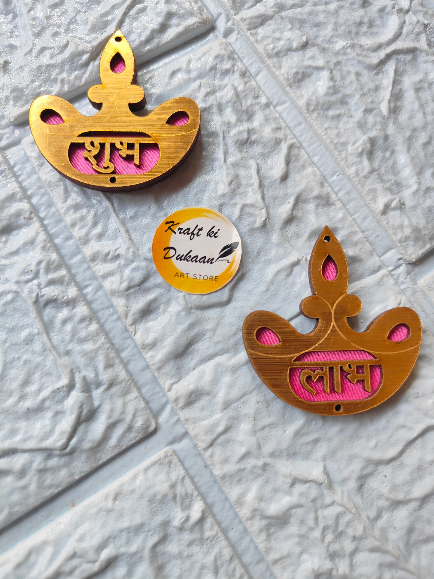 Acrylic Shubh Labh Cutout Pair Set