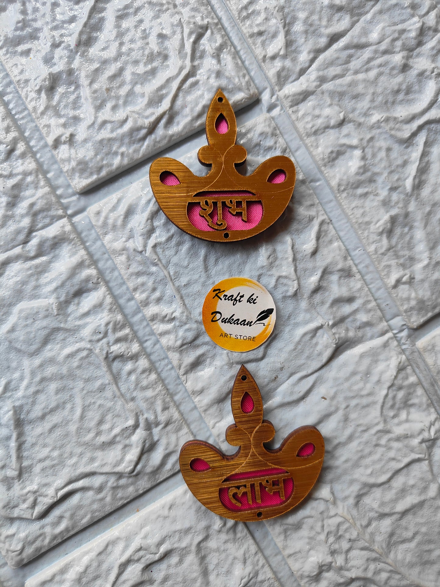 Acrylic Shubh Labh Cutout Pair Set