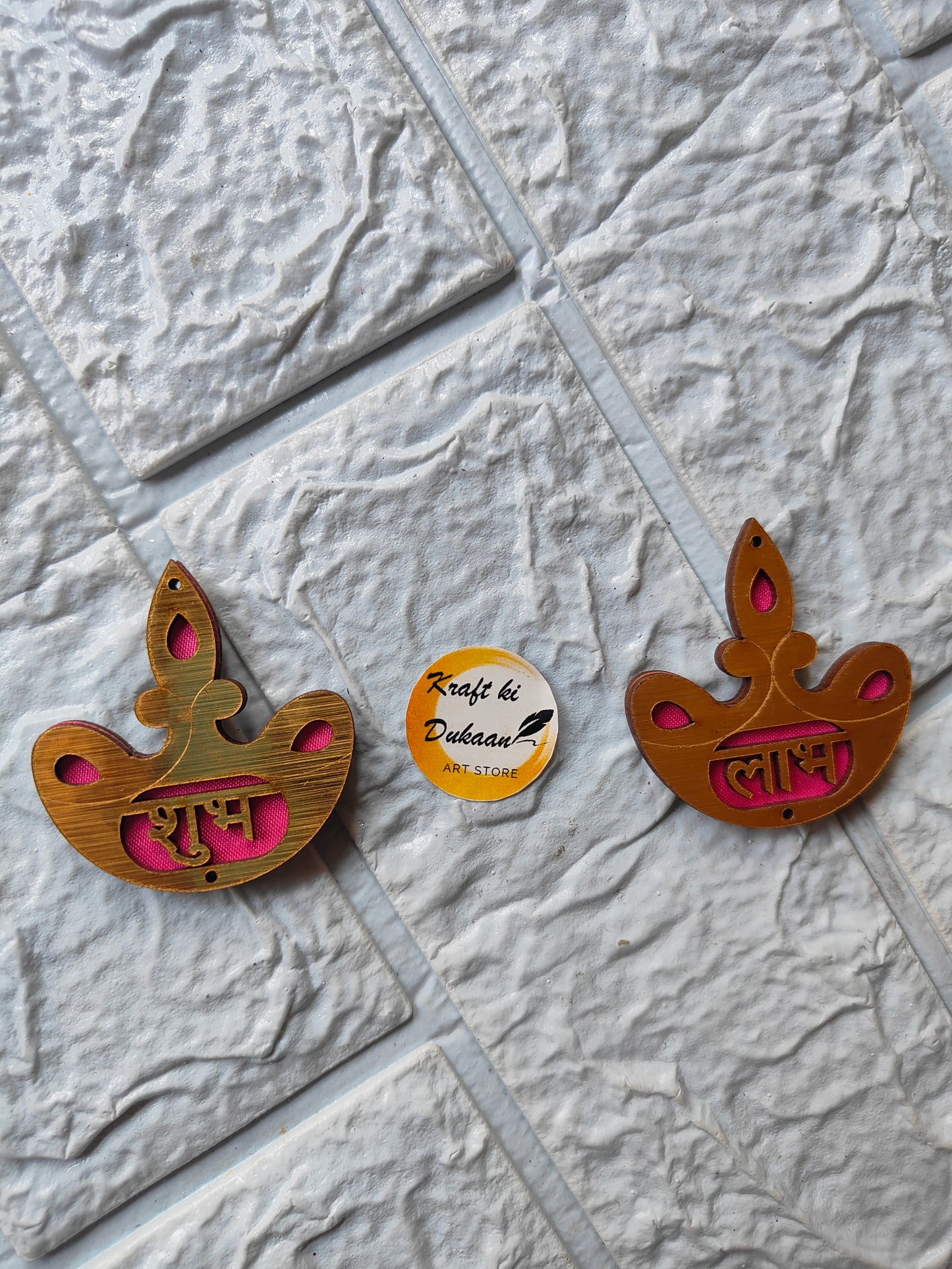 Acrylic Shubh Labh Cutout Pair Set