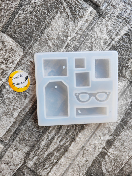 7 Cavity Pendant Mould - Goggle Design