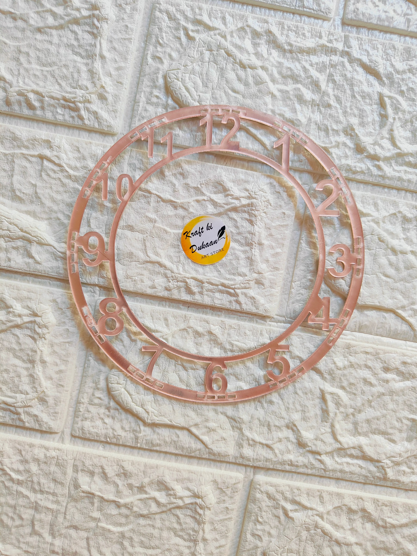 Rose Gold Acrylic Clock Number Ring - A3