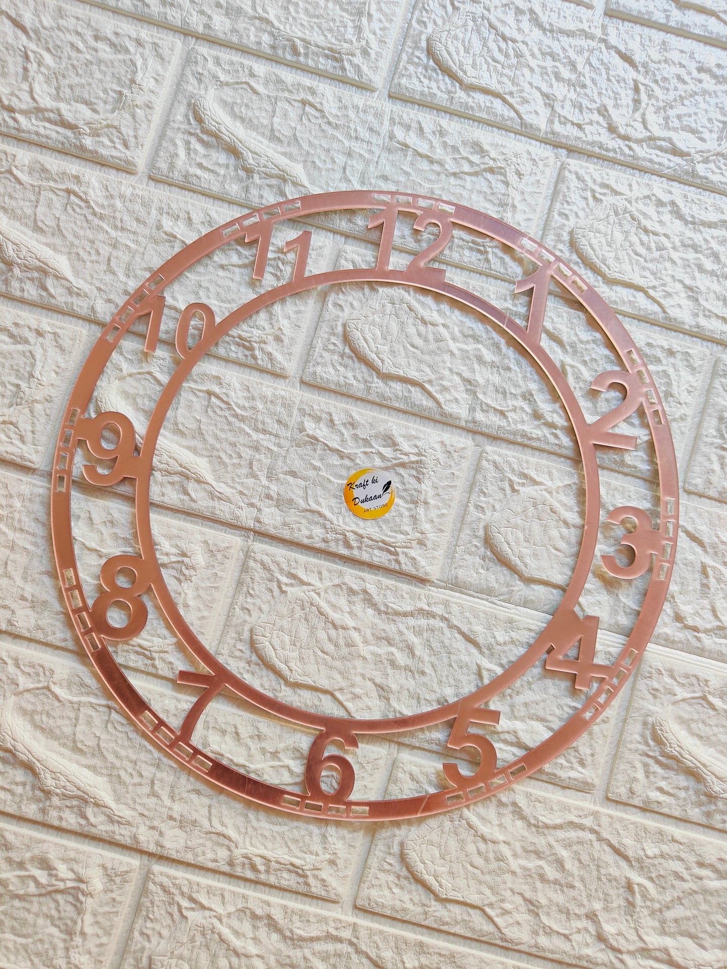 Rose Gold Acrylic Clock Number Ring - A3